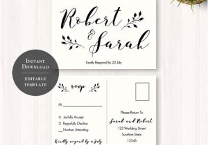 Rsvp Wedding Invitation Template Diy Wedding Rsvp Rsvp Template Wedding Printable by