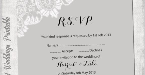 Rsvp Wedding Invitation Template Wedding Rsvp Template Download Diy Silver Gray Antique