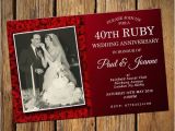Ruby Wedding Anniversary Party Invitations 40th Ruby Wedding Anniversary Invitations No 9