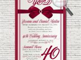 Ruby Wedding Anniversary Party Invitations Anniversary Party Invitations Custom Invitations and