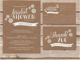 Rustic Bridal Shower Invitations with Recipe Cards Rustic Bridal Shower Invitation Recipe Card and Thank You
