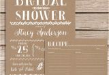 Rustic Bridal Shower Invitations with Recipe Cards Rustic Bridal Shower Invitation with Recipe Card Vintage