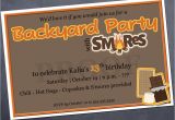 S More Party Invitation Printable Birthday Invitation S Mores Backyard Party