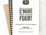 S More Party Invitation S Mores Camping Birthday Party Invitation Free Shipping