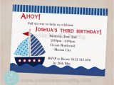 Sailboat Invitations Birthday Party Invite Me to Party Sailboat Birthday Party Nautical