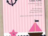 Sailboat Invitations Birthday Party Nautical Girls Birthday Party Invitations by