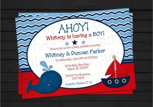 Sailor Baby Shower Invitations Template Ahoy It S A Boy Nautical Baby Shower Invitation by