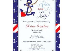 Sailor themed Baby Shower Invitations Nautical themed Baby Shower Invitation