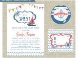Sailor themed Baby Shower Invitations Nautical themed Baby Shower Invitation Set by