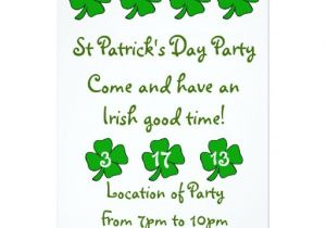 Saint Patrick S Day Party Invitations St Patrick 39 S Day Party Invitation Customizable Zazzle