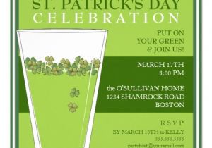 Saint Patrick S Day Party Invitations St Patricks Day Celebration Party Pint Invitation 5 25