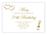 Sample 70th Birthday Invitation Wording 70th Birthday Party Invitations Wording