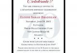 Sample 70th Birthday Invitation Wording Classic 70th Birthday Celebrate Party Invitations