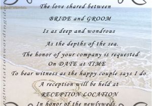 Sample Beach Wedding Invitation Wording Free Beach Wedding Invitation Wordings Samples
