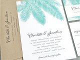 Sample Destination Wedding Invitations New Charlotte Teal Palm Tree Wedding Invitation Sample