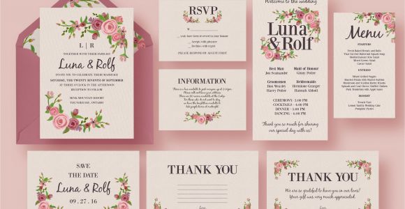 Sample Invitation Designs Wedding Floral Wedding Invitation Suite Wedding Templates