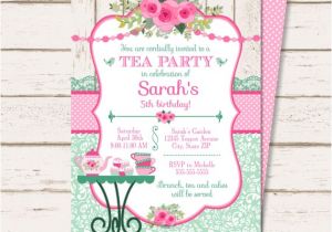 Sample Invitations to A Tea Party Tea Party Invitation Tea Party Birthday Invitation Tea