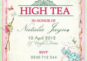 Sample Invitations to A Tea Party Victorian High Tea Party Invitations Surprise Party