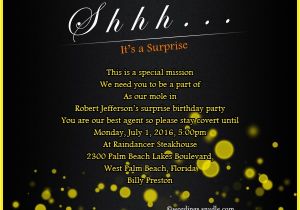 Sample Surprise Birthday Party Invitation Surprise Birthday Party Invitation Wording Wordings and