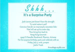 Sample Surprise Birthday Party Invitation Surprise Birthday Party Invitation Wording Wordings and