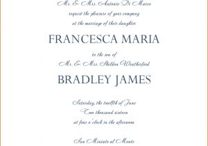 Sample Wedding Invitation Template 8 Sample Wedding Invitation Authorizationletters org