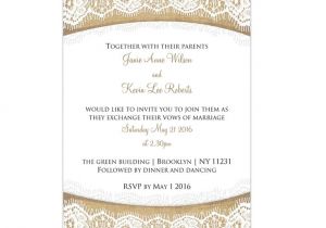 Sample Wedding Invitation Template Rustic Burlap and Lace Wedding Invitation Free Sample