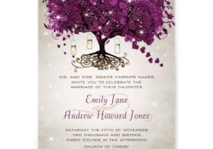 Sangria Color Wedding Invitations Mason Jar Sangria Heart Leaf Firefly Tree Wedding Custom