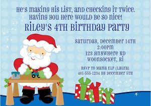 Santa Claus Party Invitations Christmas Santa Claus Birthday Party Invitations