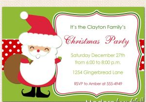 Santa Claus Party Invitations Santa Claus Christmas Invitation Holiday Invitation Holiday
