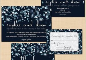 Save the Date and Wedding Invitation Packages Sparkly Stars Water Save the Date Invitation Rsvp and