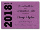 Save the Date Graduation Invitations Shimmery Purple Graduation Save the Date Cards