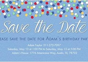 Save the Date Invitation Wording for Birthday Party Free Save the Date Invitations and Cards