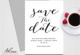 Save the Date Vs Wedding Invitations Black and White Custom Printable Save the Date Save the