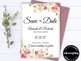 Save the Date Vs Wedding Invitations Floral Save the Date Wedding Template D and Save the Date