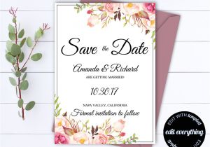 Save the Date Vs Wedding Invitations Floral Save the Date Wedding Template D and Save the Date