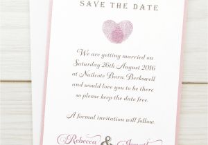 Save the Date Vs Wedding Invitations Thumb Print Save the Date Pure Invitation Wedding Invites
