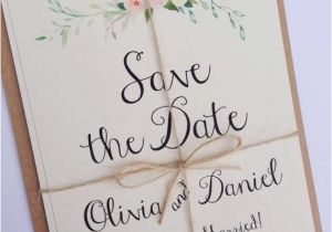 Save the Date Wedding Invitation Template Rustic Floral Save the Date Wedding Invitation