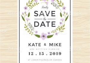 Save the Date Wedding Invitation Template Save the Date Wedding Invitation Card Template with Wreath