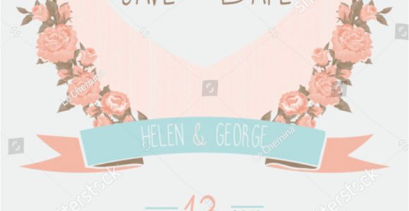 Save the Date Wedding Invitation Template Vector/illustration Save Date Wedding Invitation Shabby Chic Stock Vector