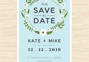 Save the Date Wedding Invitation Template Vector Save the Date Wedding Invitation Card Template with Hand
