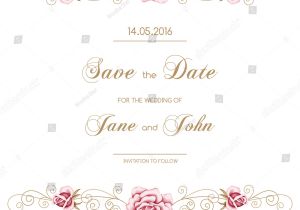 Save the Date Wedding Invitation Template Vector Vintage Wedding Invitation Roses Invitation Template Stock