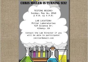 Science themed Party Invitations Printable Science themed Birthday Party Invitation