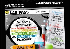 Science themed Party Invitations Science themed Birthday Invitation Mad Scientist Party