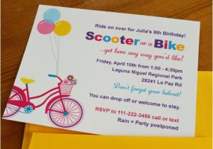 Scooter Party Invites Free Girl Bike and Scooter Party Outdoors Party Birthday
