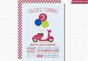 Scooter Party Invites Free Scooter Invitation Birthday Party Printable Invite by