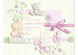 Scrapbook Baby Shower Invitations Cute Fun Retro Scrapbook Baby Shower Girl Invites