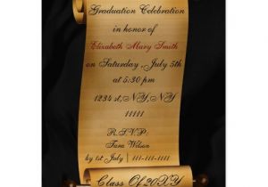 Scroll Graduation Invitations Elegant Scroll Graduation Party Invitation Postcard Zazzle