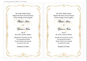 Scroll Wedding Invitation Template Free Wedding Invitations Heart Scroll Design A7 Size 2 Per Page