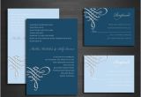 Scroll Wedding Invitations with Rsvp Cards Blue and Silver Scroll Wedding Invitations Set Swirls
