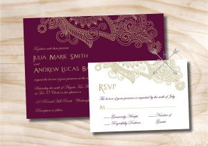 Scroll Wedding Invitations with Rsvp Cards Paisley Scroll Fleurish Wedding Invitation Response Card